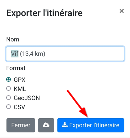 GraphHopper Export GPX